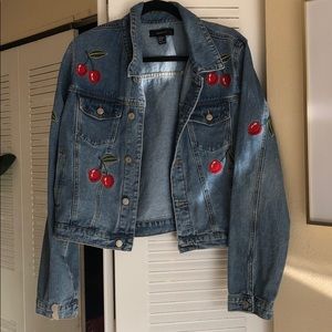 Forever 21 Cherry Denim Jacket